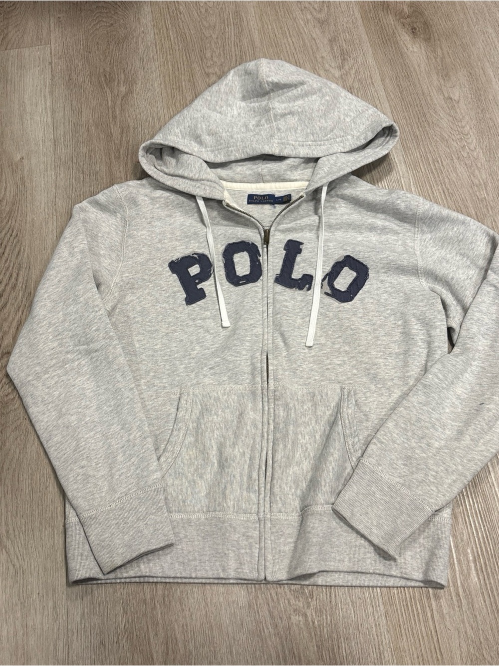 Women’s Polo Ralph Lauren Zip Up Hoodie Sz Large Gray & Navy